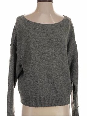 American Eagle Outfitters Off-the-Shoulder Gray Knit Sweater
